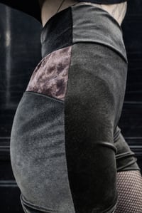 Image 1 of YARA Shorts, green/ purple velour