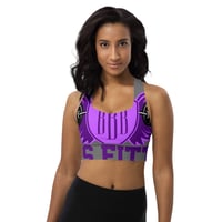 Image 1 of BOSSFITTED Purple and Grey Longline Sports Bra