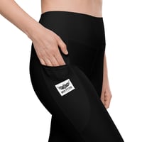 Image 2 of Black BossFitted Leggings with pockets (Soft and Stretchy Fabric)