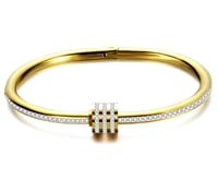 Rhinestone Gold Clasp Bangle 