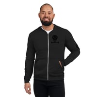 Image 4 of Skull Black on Black lightweight zip hoodie 
