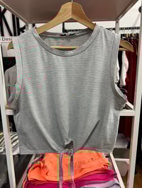 Image 1 of stripe tie crop top