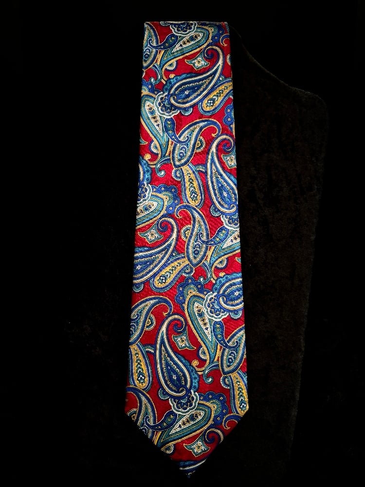 Image of Red Blue Yellow & Black Necktie 