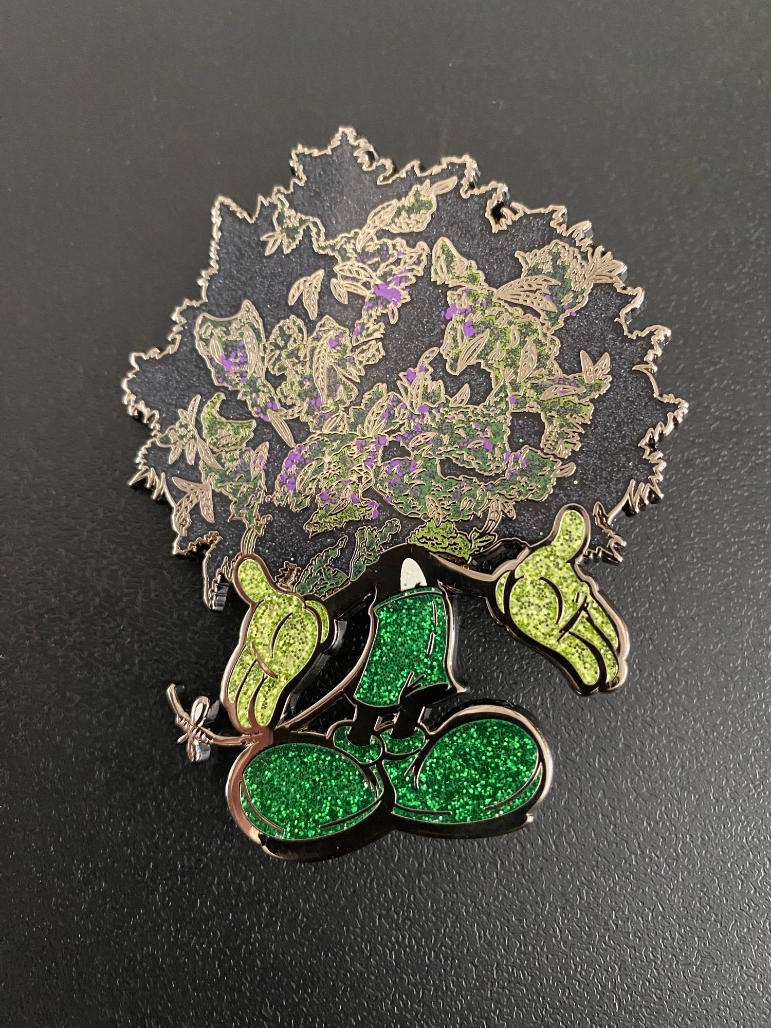 Image of Large Glitter filled “WEEDHEAD” Pin