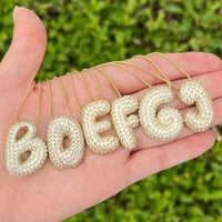 Image 4 of Custom Letter Bling Necklace 