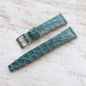 20mm Vintage Style Crocodile Strap In Cyan