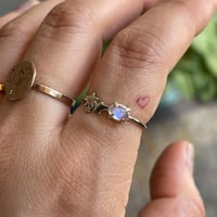 Image 1 of moon stone and stars ring
