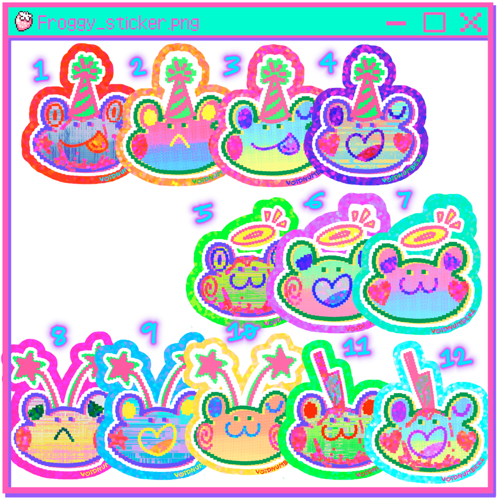 FROGGY SHINY STICKERS!