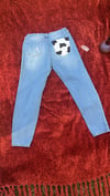 hand painted cow print pants 