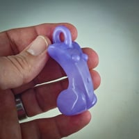 Image 4 of Deco Girl Pendant in Purple Satin