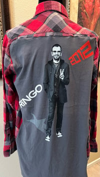 Vintage Black/Gray/Red Flannel Shirt Ringo Starr