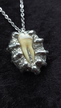 Image 1 of Human tooth organic soldered necklace