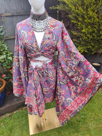 Image 19 of Pefkos co ord sarong set -autumnal pinks