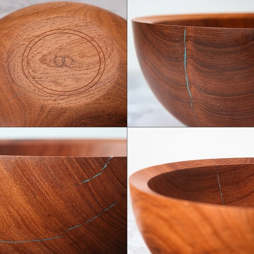 Image of Mesquite Bowl with Turquoise & Copper