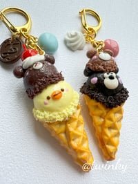 Image 1 of Cute Bear Icecream Miniature Keychain Charm