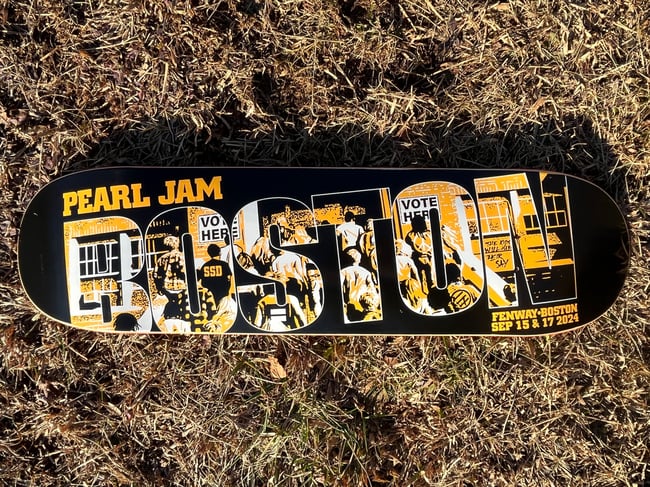 Pearl Jam skateboard - Fenway Park Boston 