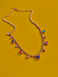 Image 4 of COLOUR GEM BALL CHAIN NECKLACE 