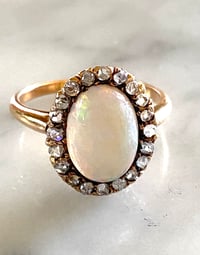 Image 1 of OPAL AND ROSE CUT DIAMOND RING