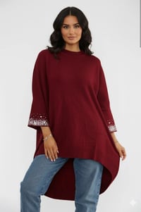 Image 3 of EMBELLISHED SLEEVE OVERSIZED JUMPER