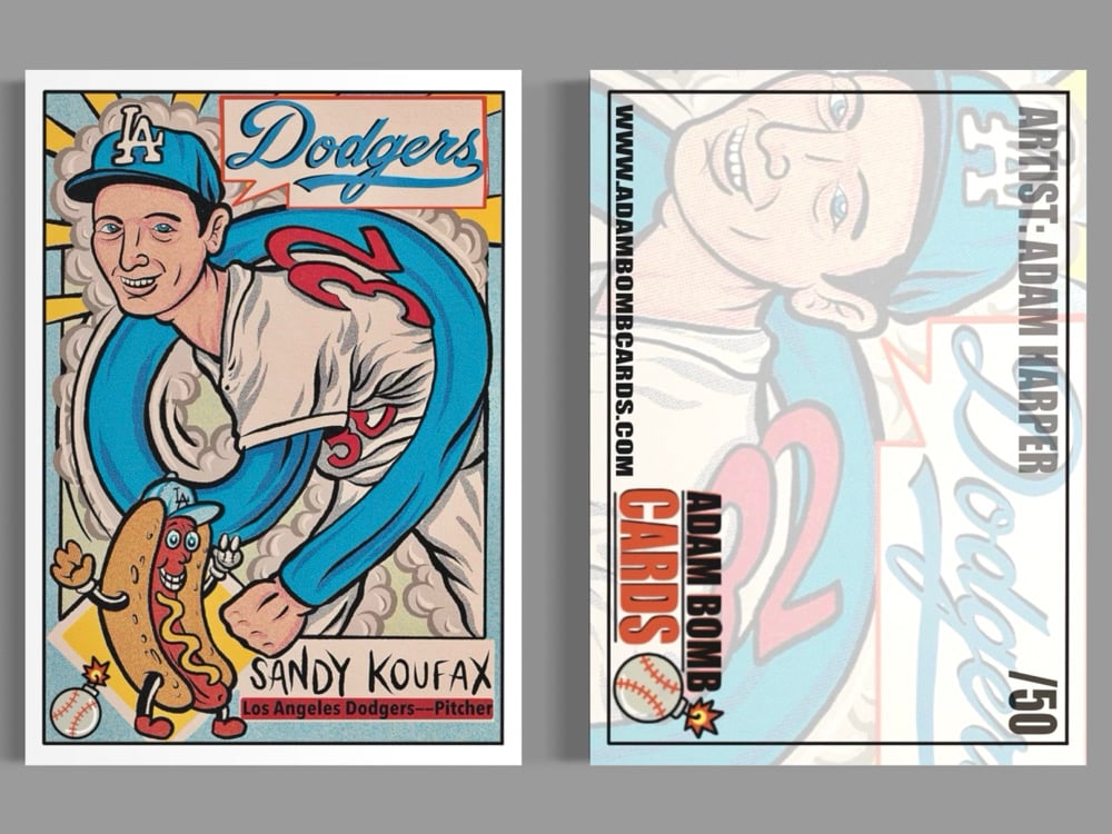 Sandy Koufax Dodger Dog (limited to 50) trading card | Adam Bomb Cards