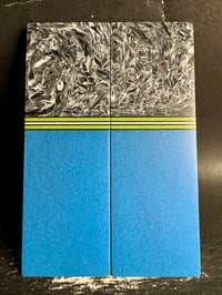 Image 2 of Fat Carbon & Blue Glass Segmented Knife Scales