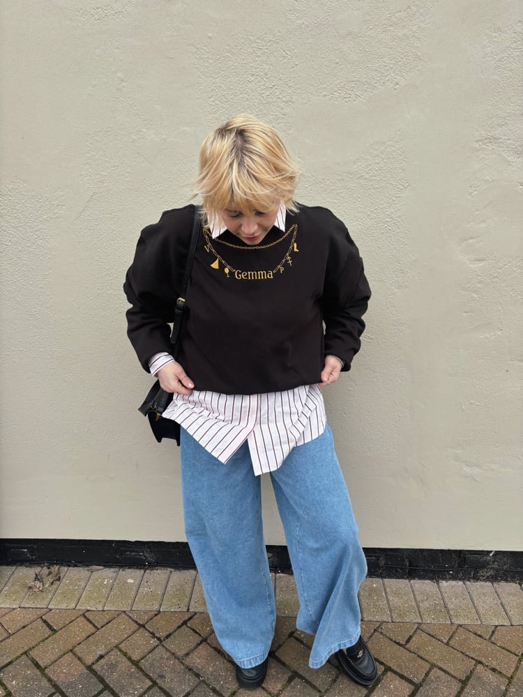 Image of Charm necklace embroidered sweater (pick n mix charms)