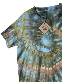 Image 4 of M Adult Combed Cotton Tee in Forest Spiral Ice Dye