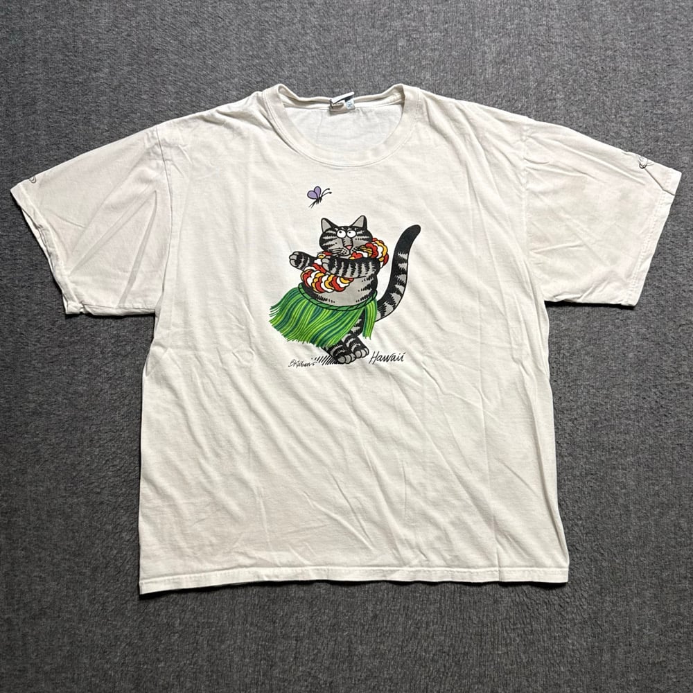 Image of 1990s B Kilban Cat Hawaii Graphic Tee (L)
