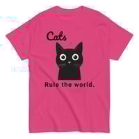 Image 4 of Unisex classic tee, Cats Rule the World T-Shirt | Cute Black Cat Funny Graphic Tee
