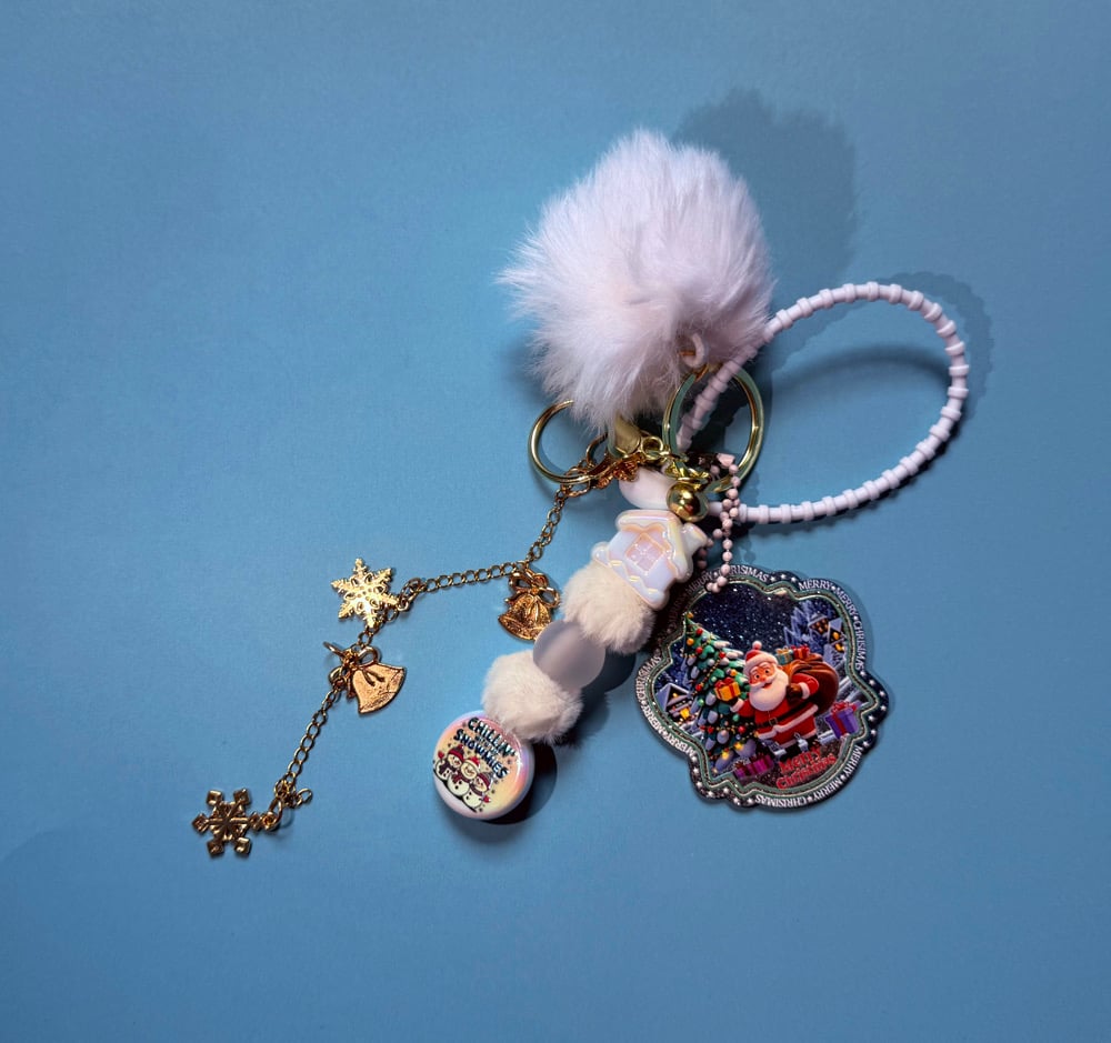 Image of Holiday Beaded Junk Keychains 