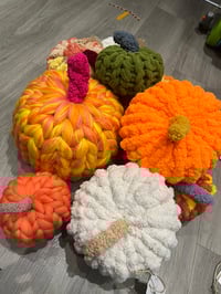 Image 2 of Chunky Knit Pumpkin Cushion