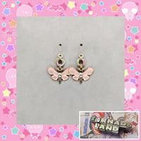 Pink Skele-Moth Earrings