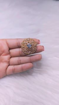 Image 4 of ADR45010_Gold Plated White Stone American Diamond Adjustable Ring