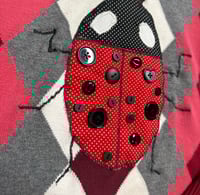 Image 2 of ૮꒰♡꒱ Ladybug Argyle Sweater 🐞(XL)