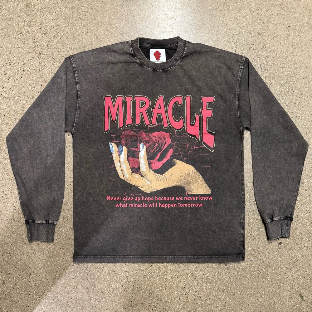 Image of MIRACLE Acid Wash Long Sleeve T Shirt