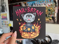 Image 4 of Hail Satan Cat - Art Print