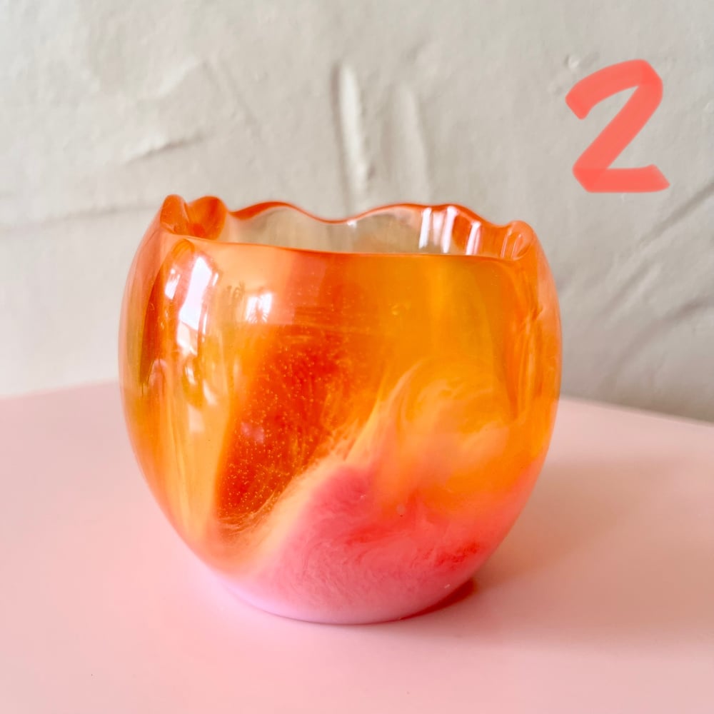 Image of Amber/Pink Resin Bowls
