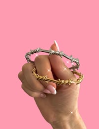 Image 1 of SOLID BARBED WIRE BANGLE 