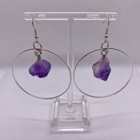 Image 1 of Amethyst Hoop Earrings 