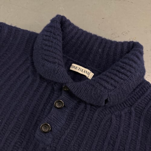 Image of AW 1999 Stone Island 1/4 button up sweater, size XL