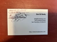 Image 2 of Ed Hardy Art Business Card - red, Lance McLain hand drawing