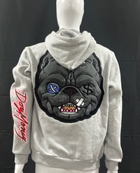 Image 1 of GREY DOG MONEY PATCH HOODIE “BIG HEAD ON BACK”