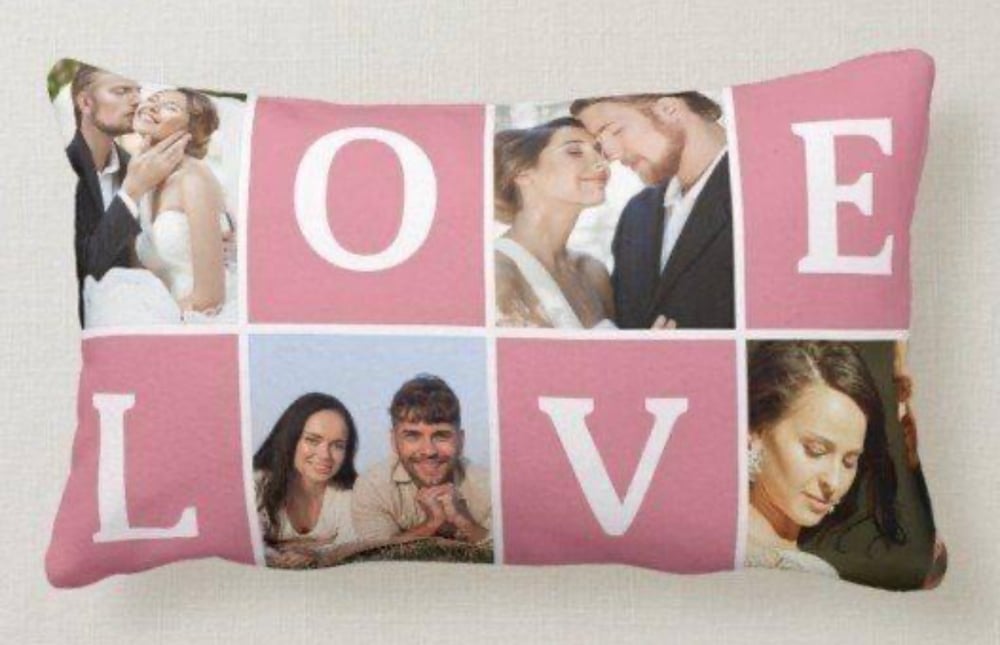 Image of Custom Love Pillow /Email 4 pictures with name on order.