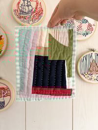 Image 2 of Navy Blue - hand sewn wall quilt 