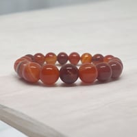 Red Carnelian & Striped Agate Bead Bracelet