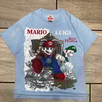 Image 1 of Y2K Mario & Luigi Ganagsta Toddler Shirt (blue)
