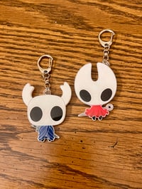 Image 1 of Hollow Knight Silksong Hornet and Knight Resin Keychains