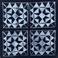 Image 1 of Black Quilt Pattern 2 Handkerchief 