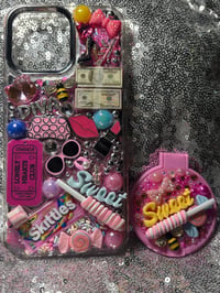 Image 4 of Been that girl iPhone case comes with a mini makeup folding mirror for the divas
