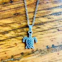 Image 1 of Set of 5 turtle silver plated necklaces